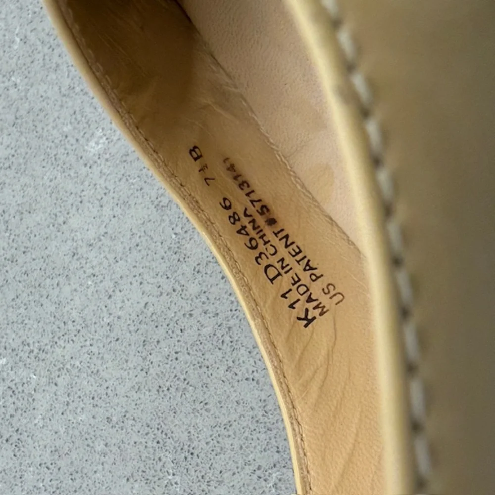 Women Cole Haan Margot Pump II Nougat Beige Patent Leather Wood 3